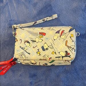 Vera Bradley Peanuts Snoopy Wristlet Wallet, Ski Design